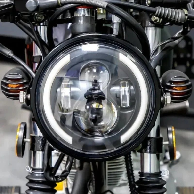 Universal Motorcycle Led Headlight Projector - 50W 7Inch 17.78cm LED Angel Eye