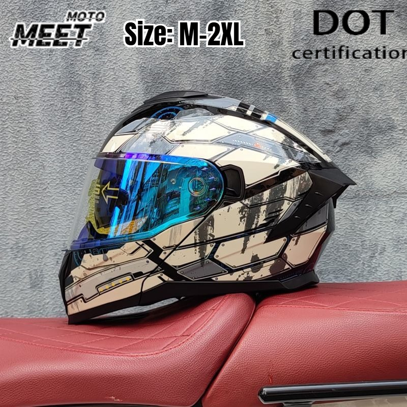 Unisex Full Face Motorcycle Ra - Dual Visor Motorcycle Racing Helmet 评论和价格