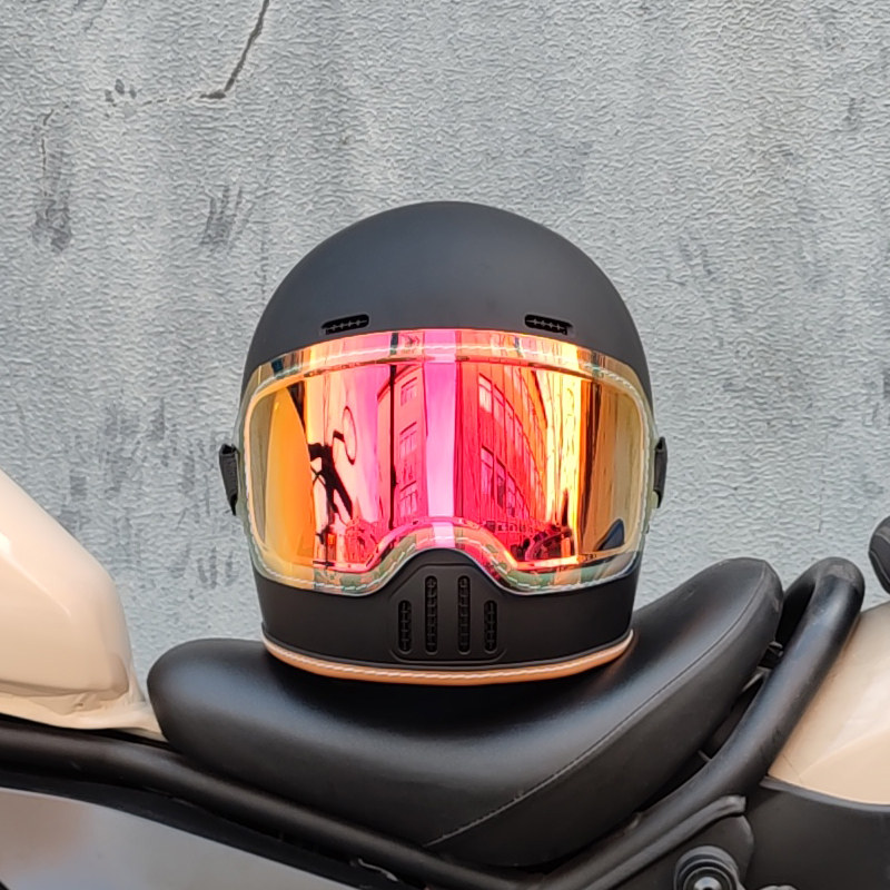 ORZ CE DOT Approved Retro Full - Full Face Motorcycle Helmet With Bluetooth 评论和价格